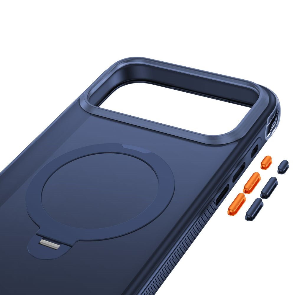 iPhone 18 Pro Max / 17 Pro Max Tech-Protect MagAir Stand Case with Kickstand - MagSafe Compatible - Matte Blue