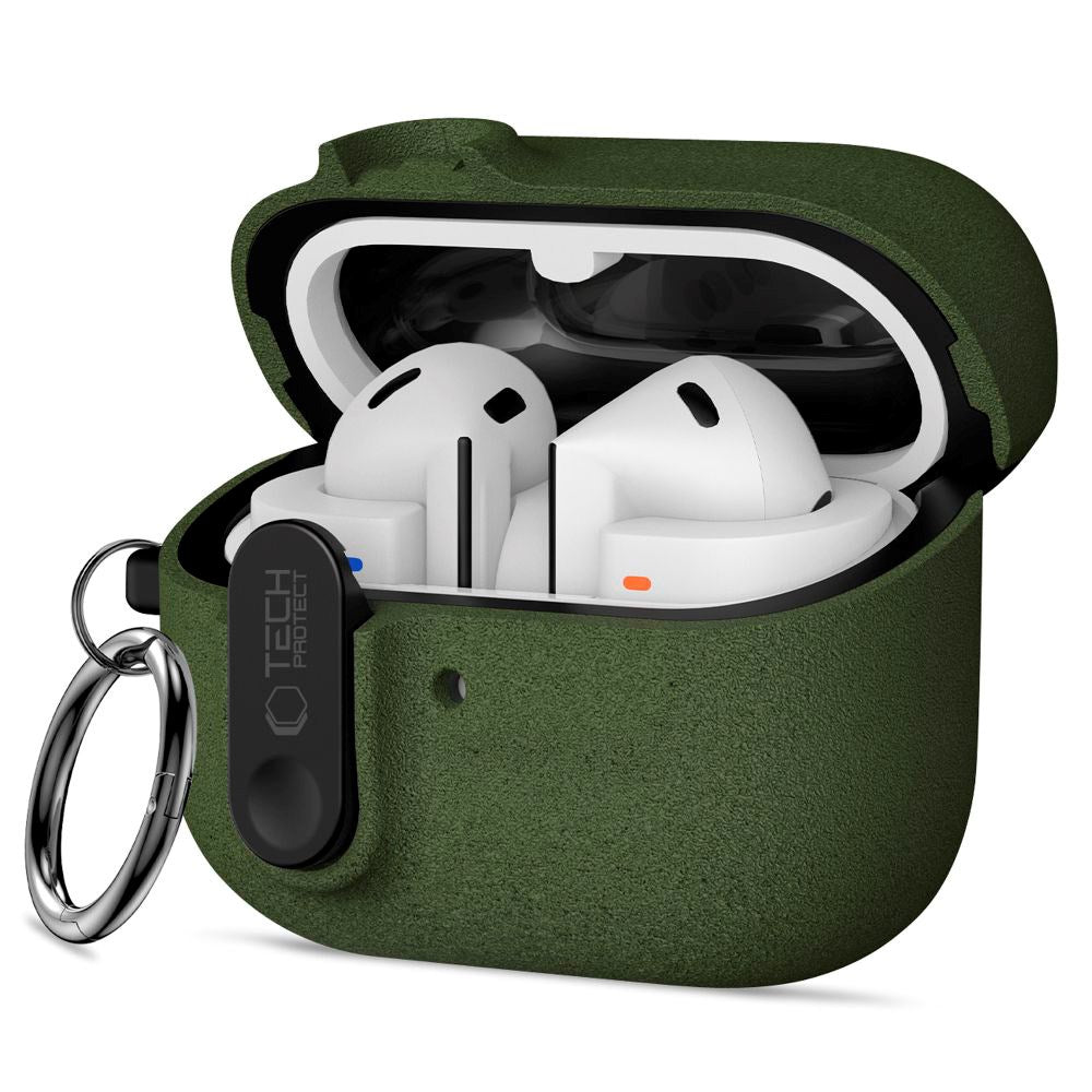 Samsung Galaxy Buds 3 / 3 Pro / 3 FE Tech-Protect Slim Hook Case with Carabiner – Green