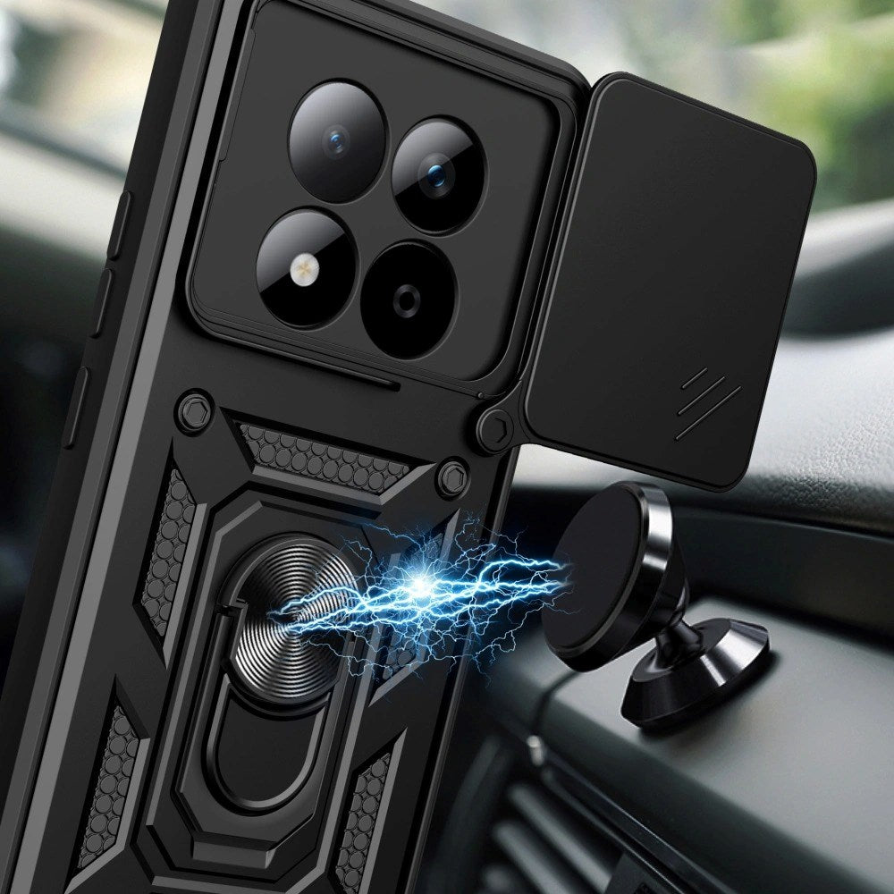 Xiaomi Redmi Note 15 Pro+ (Plus) Tech-Protect Camshield Case with Magnetic Ring & Stand Function - Black