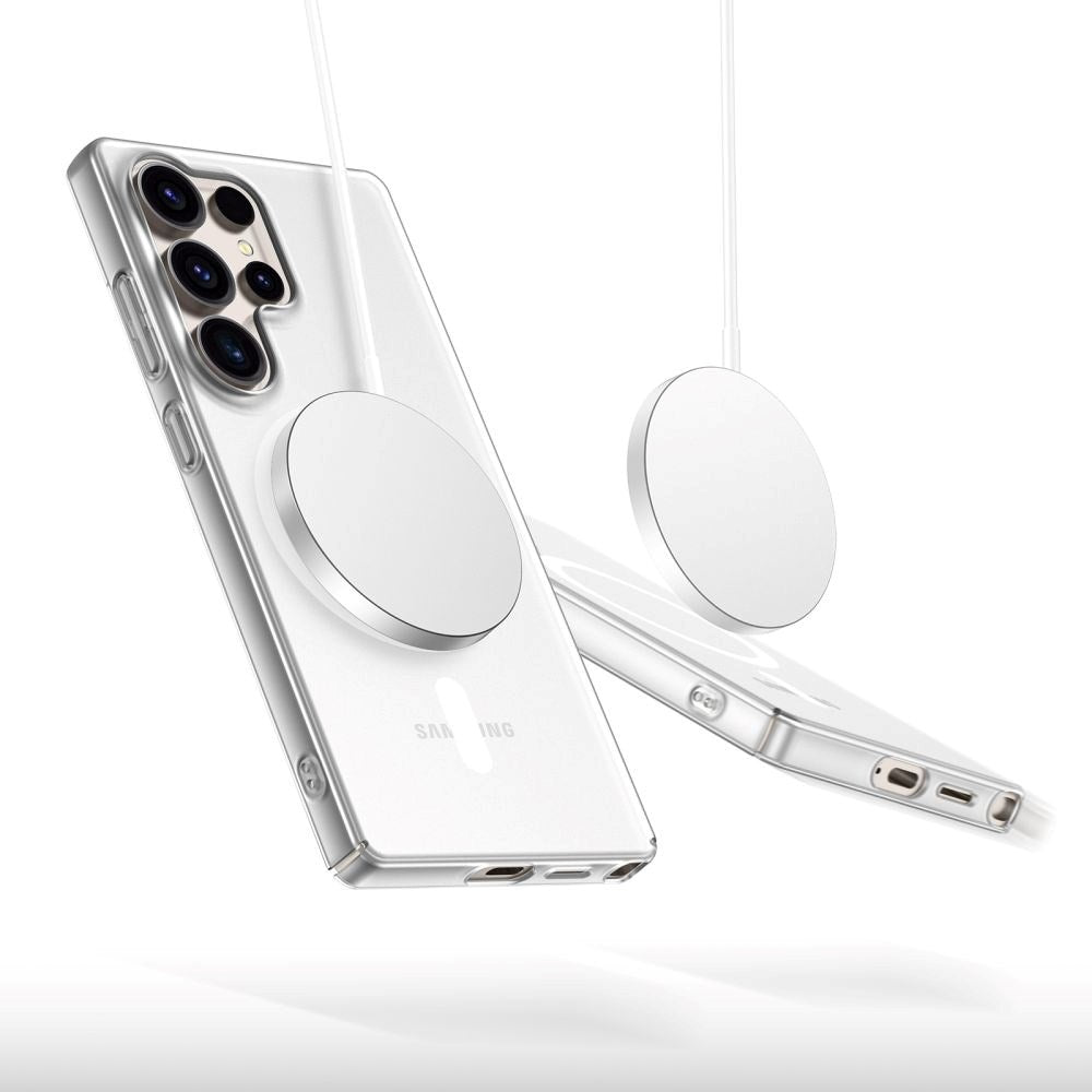 Samsung Galaxy S25 Ultra Tech-Protect MagSlim Case - MagSafe Compatible - Matte White