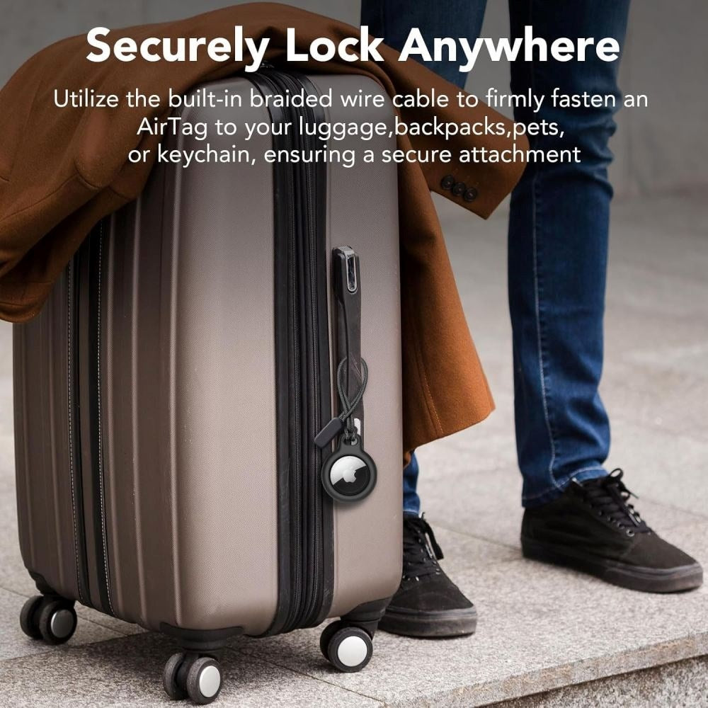 Tech-Protect Apple Airtag Rough Chain Holder with String - 2 pcs. - Black