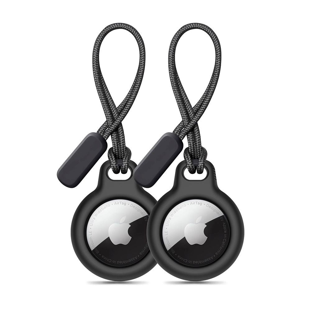 Tech-Protect Apple Airtag Rough Chain Holder with String - 2 pcs. - Black