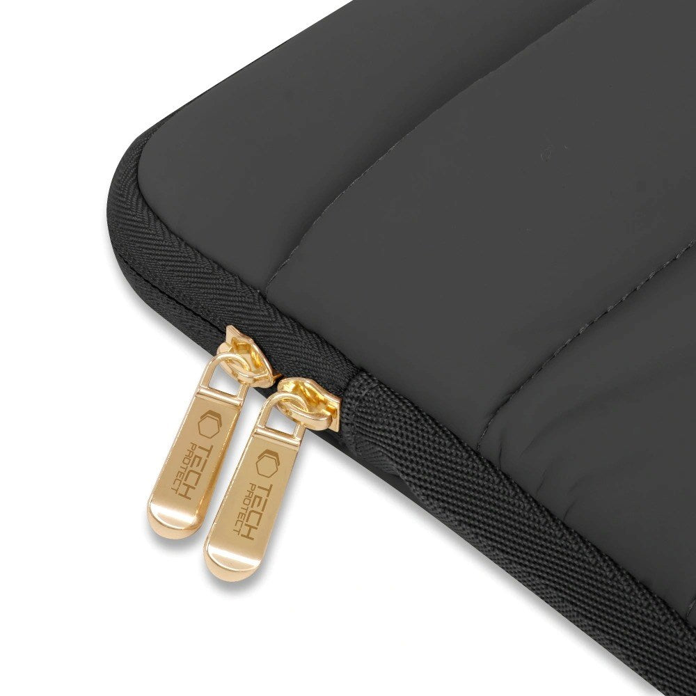 Tech-Protect Fluffy MacBook / Laptop 13-14" (25 x 35cm) Sleeve with Extra Zipper Pocket - Black
