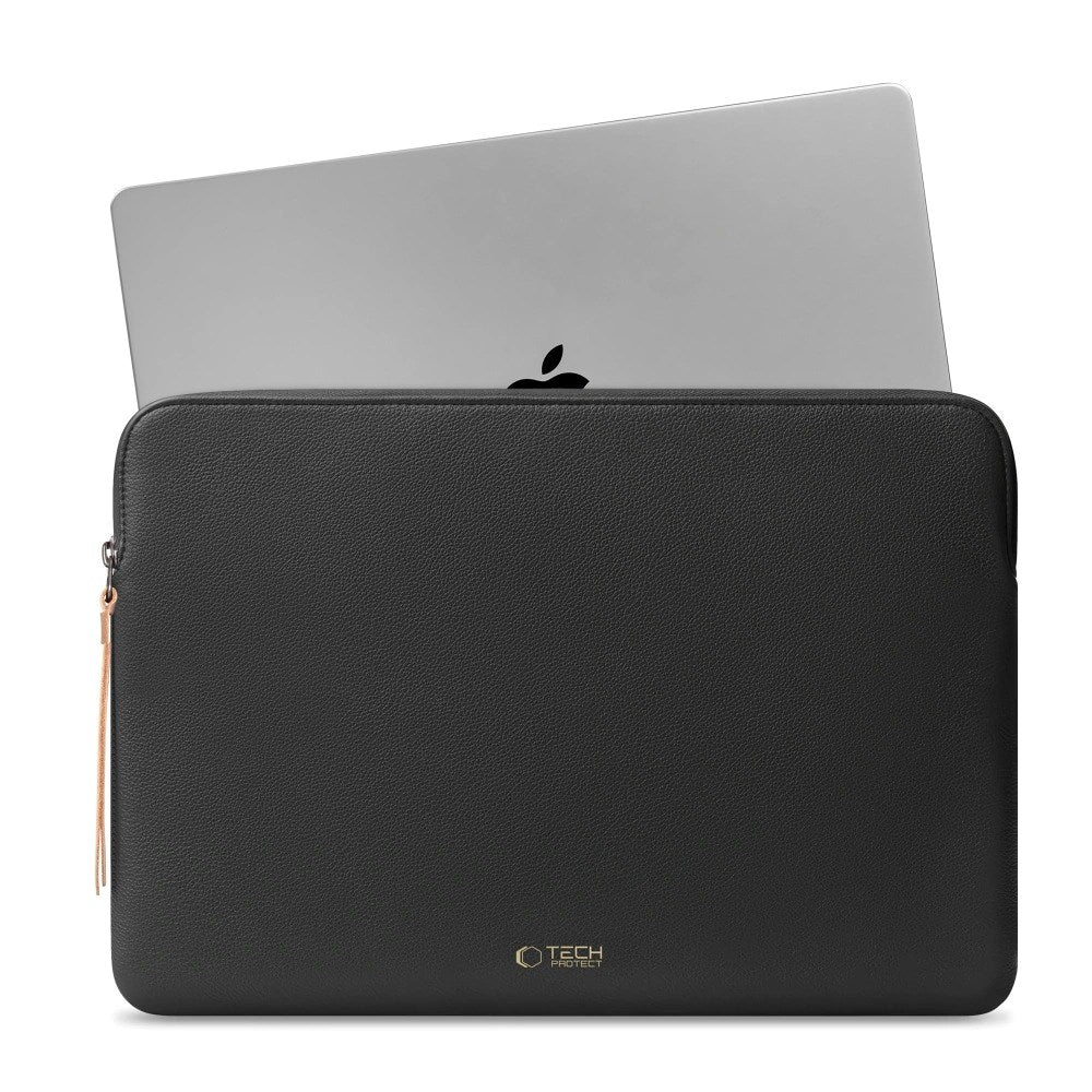 Tech-Protect MacBook / Laptop 15-16" Faux Leather Sleeve with Lined Inside - Black
