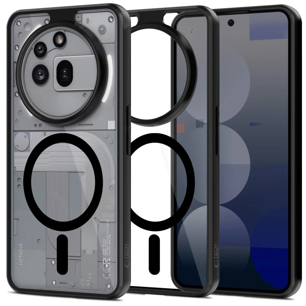 Nothing Phone (3a) Pro Tech-Protect Magmat Case - MagSafe Compatible - Transparent / Black
