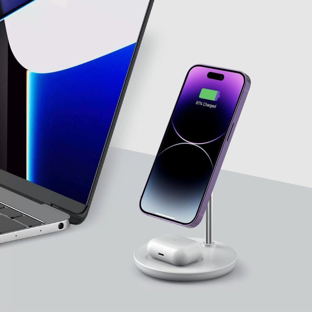 Tech-Protect 2in1 Magnetic MagSafe Wireless Charger Qi15W-A39 - White