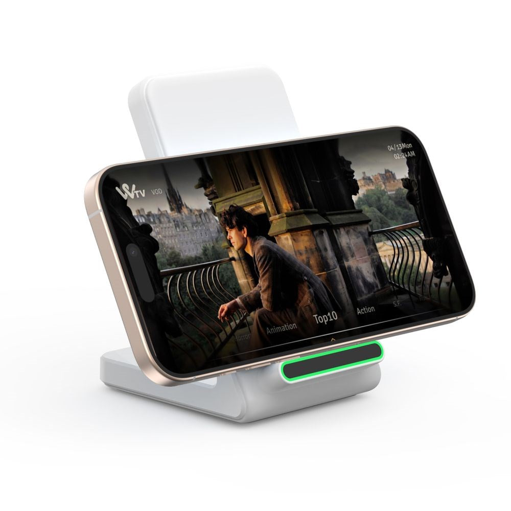 Tech-Protect Qi-15W-A40 Wireless Charger Stand - Hvid