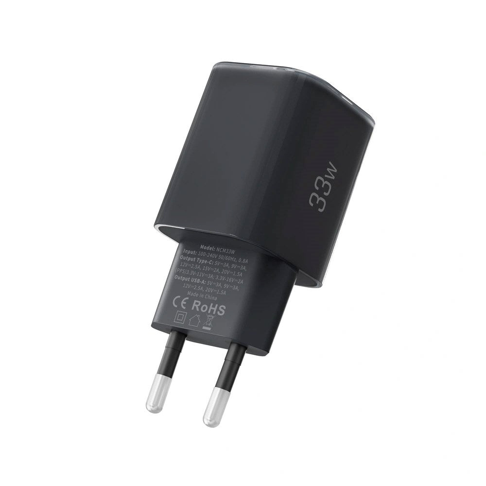 Tech-Protect 33W Wall Charger with 1x USB-A & 1x USB-C - Black