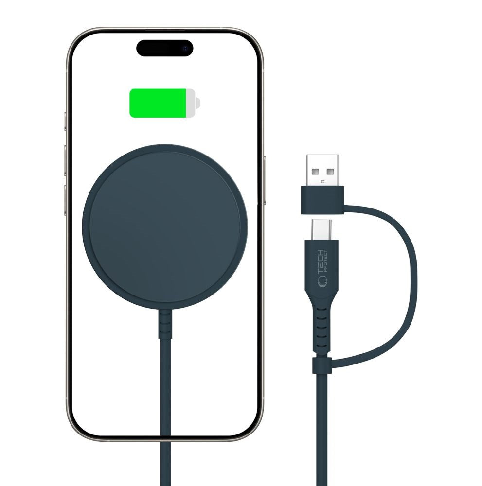 Tech-Protect Qi15W-A44 Magnetic Magsafe Wireless Charger - Blue