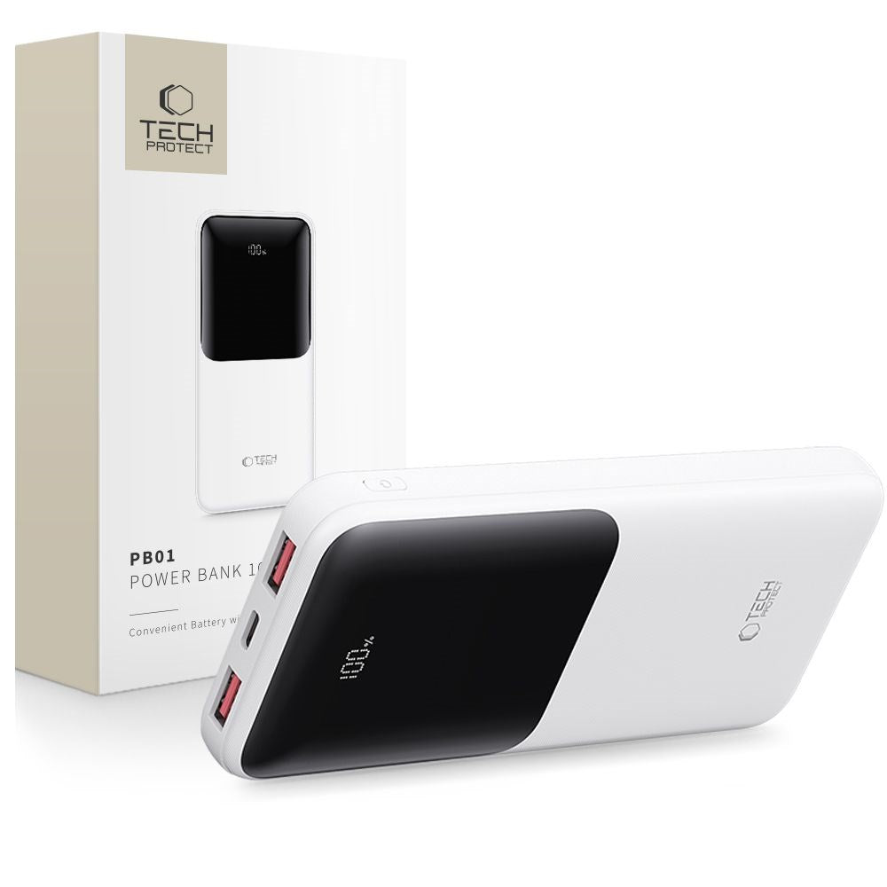 Tech-Protect Powerbank 10000mAh – Fast Charging with 22.5W - White