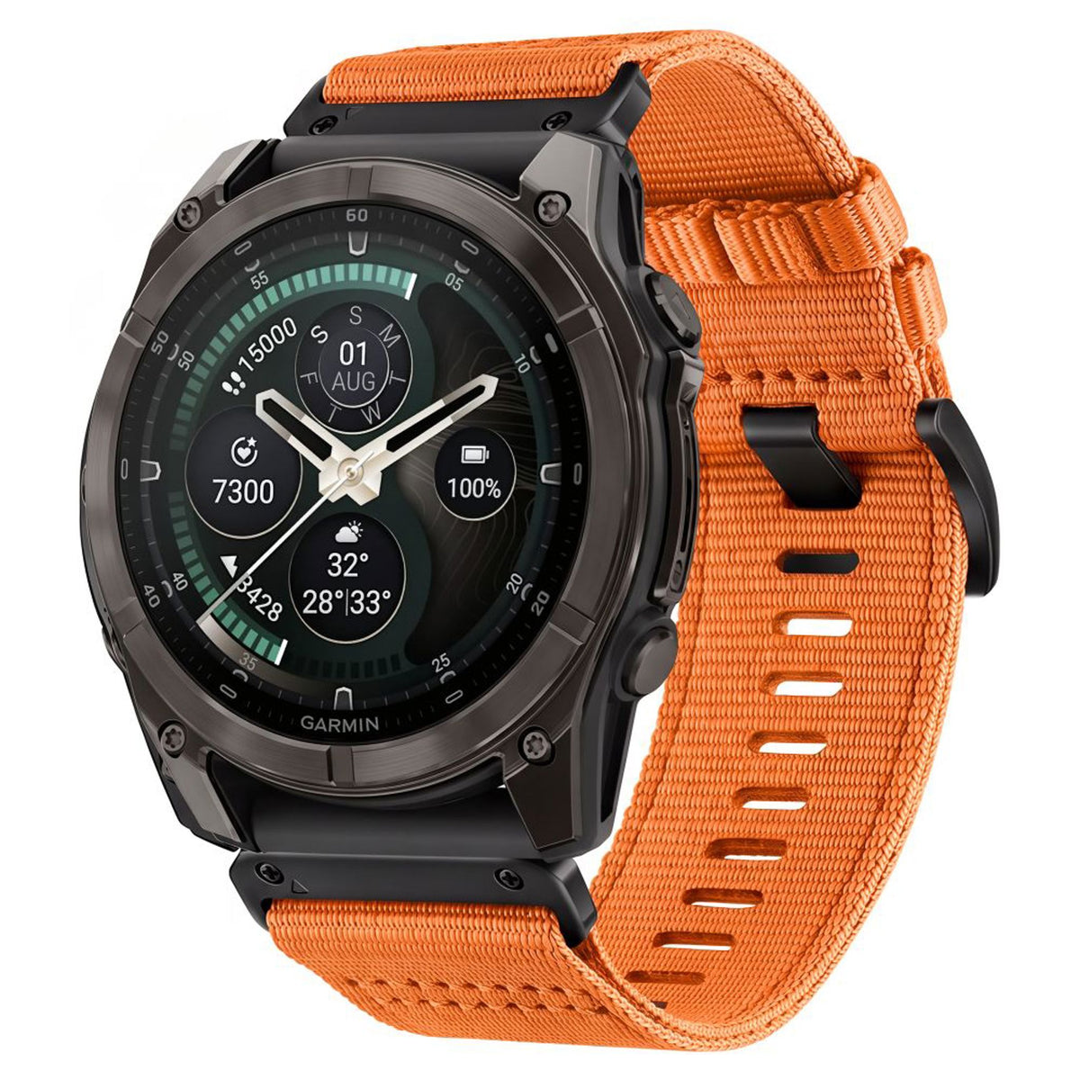 Universal Garmin 26mm QuickFit Tech-Protect Classic Nylon Strap - Orange