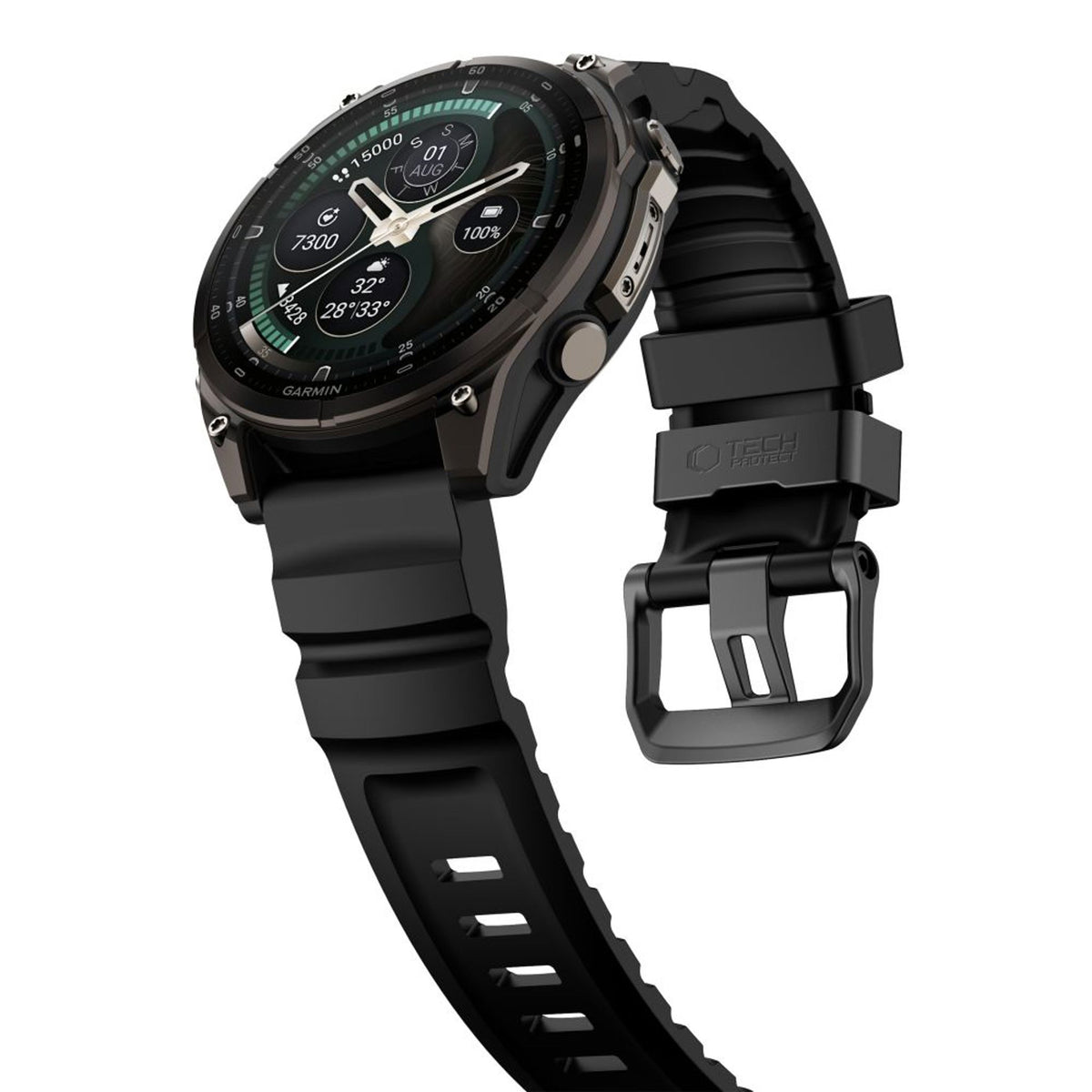 Universal Garmin 22mm QuickFit Tech-Protect Motion Watch Strap - Black