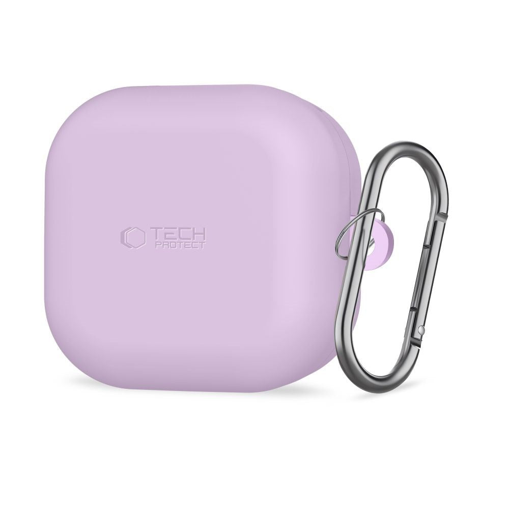 Samsung Galaxy Buds 4 / 4 Pro Tech-Protect Silicone Case with Carabiner - Purple