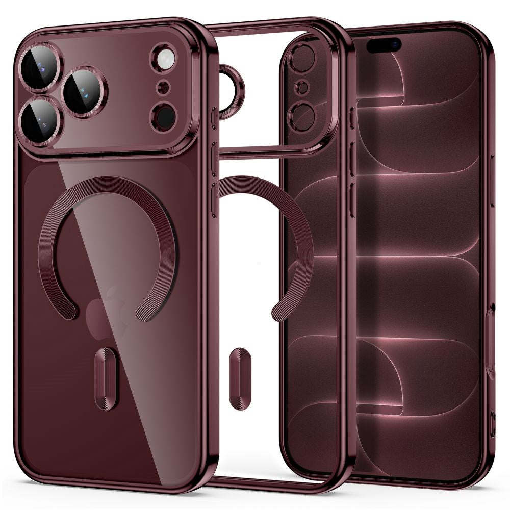 iPhone 18 Pro / 17 Pro Tech-Protect MagFlex Case - MagSafe Compatible - Burgundy / Transparent