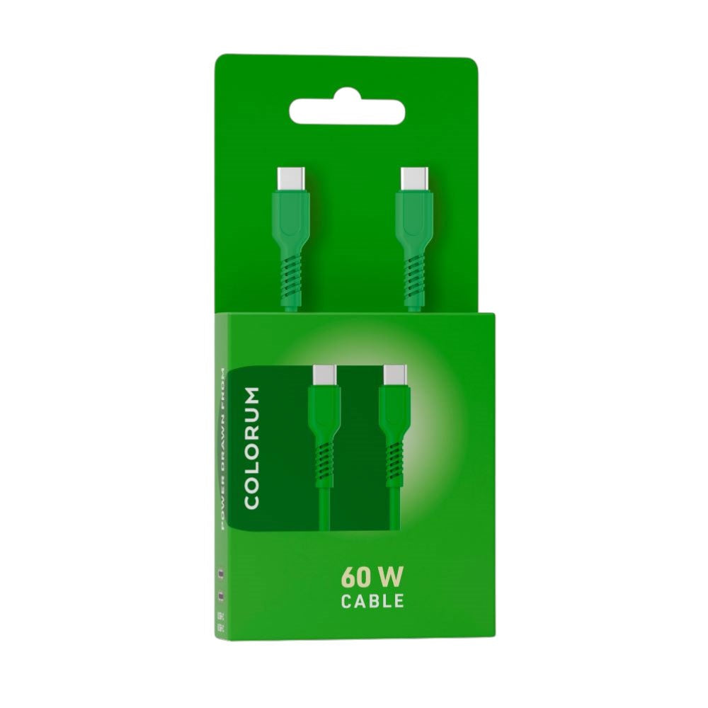 Colorum 60W USB-C to USB-C Cable - 1.8m - Green