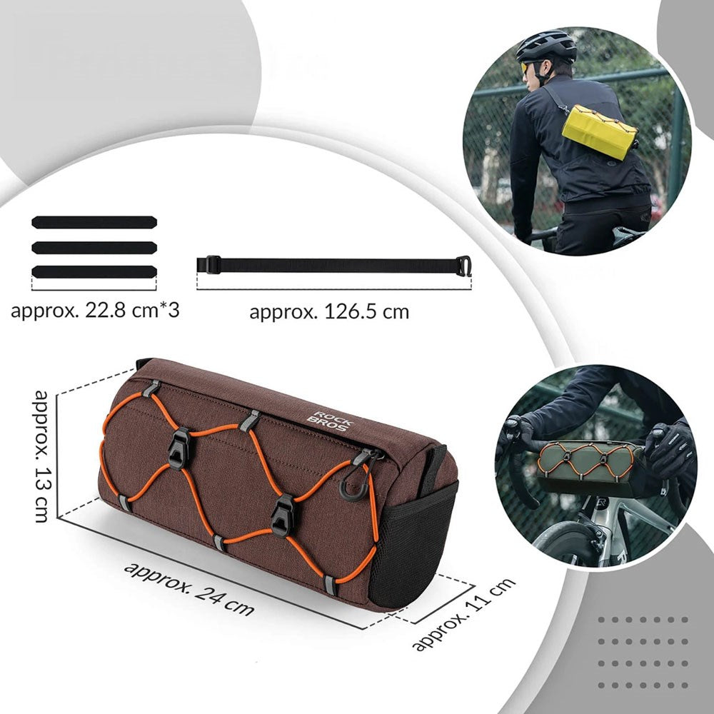 Rockbros Bike Handlebar Bag - 2.2L - Brown