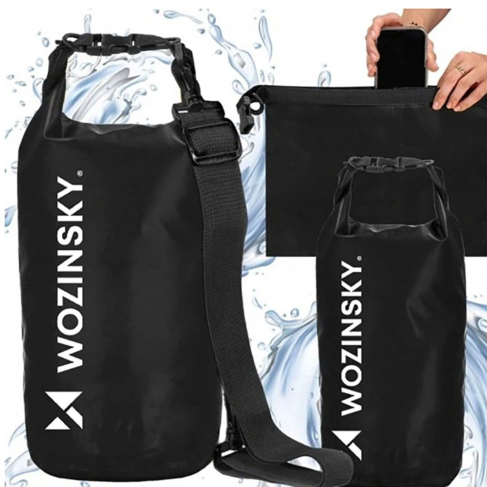 Wozinsky Waterproof Bag with Strap - 10L - Black