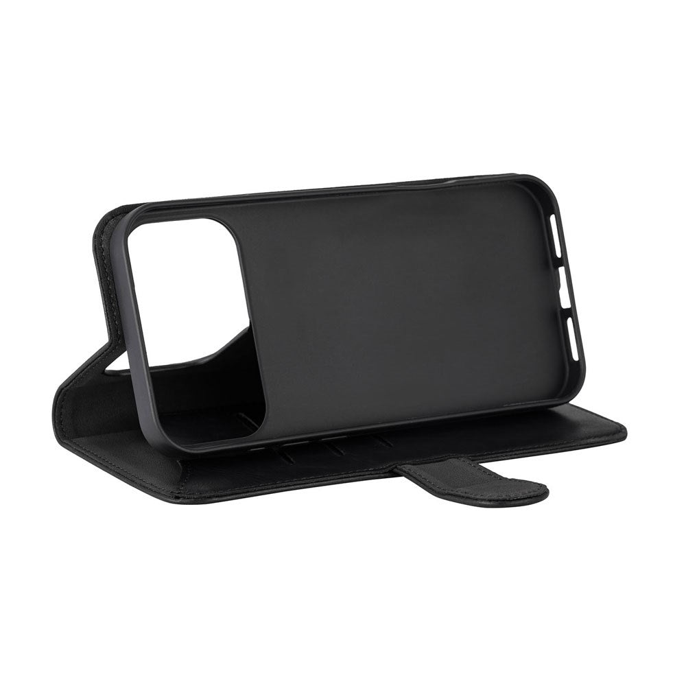 iPhone 17 Pro GEAR Faux Leather Flip Case - MagSafe Compatible - Black