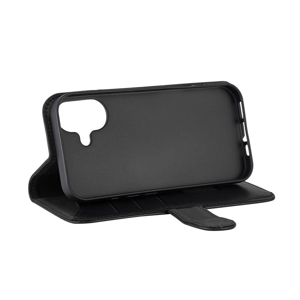 iPhone 17 GEAR Faux Leather Flip Case - MagSafe Compatible - Black