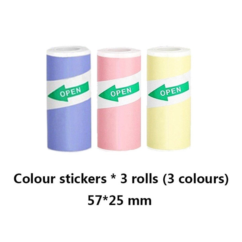 Thermal Photo Paper - Self-Adhesive - 57 x 25 mm - 3 pcs - Purple / Pink / Yellow