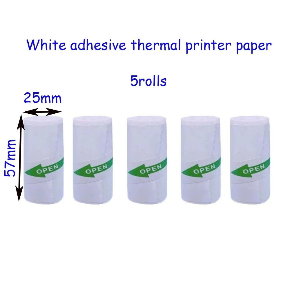 Self-Adhesive Thermal Photo Paper - 57 x 25 mm - 5 pcs - White