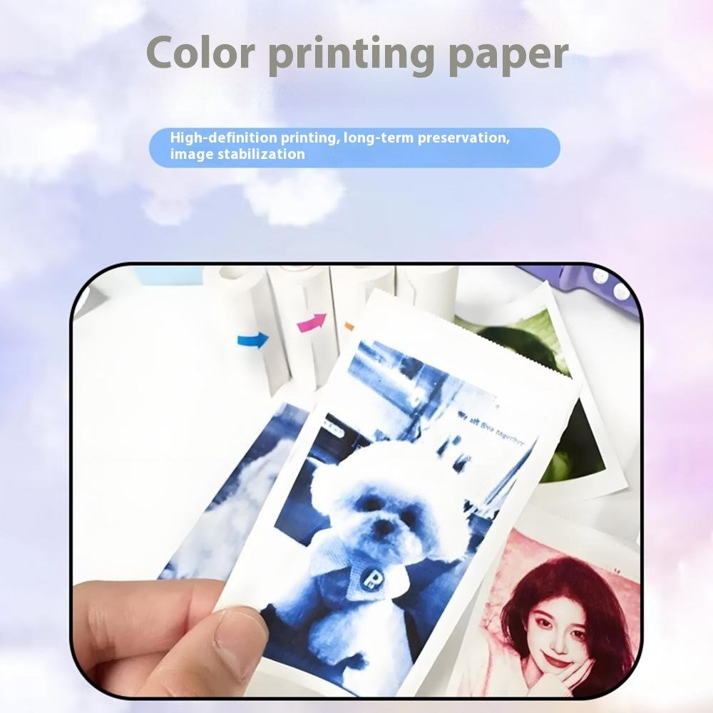Thermal Photo Paper for Kids Camera - 57 x 25 mm - 4 pcs - Red / Orange / Blue / Green