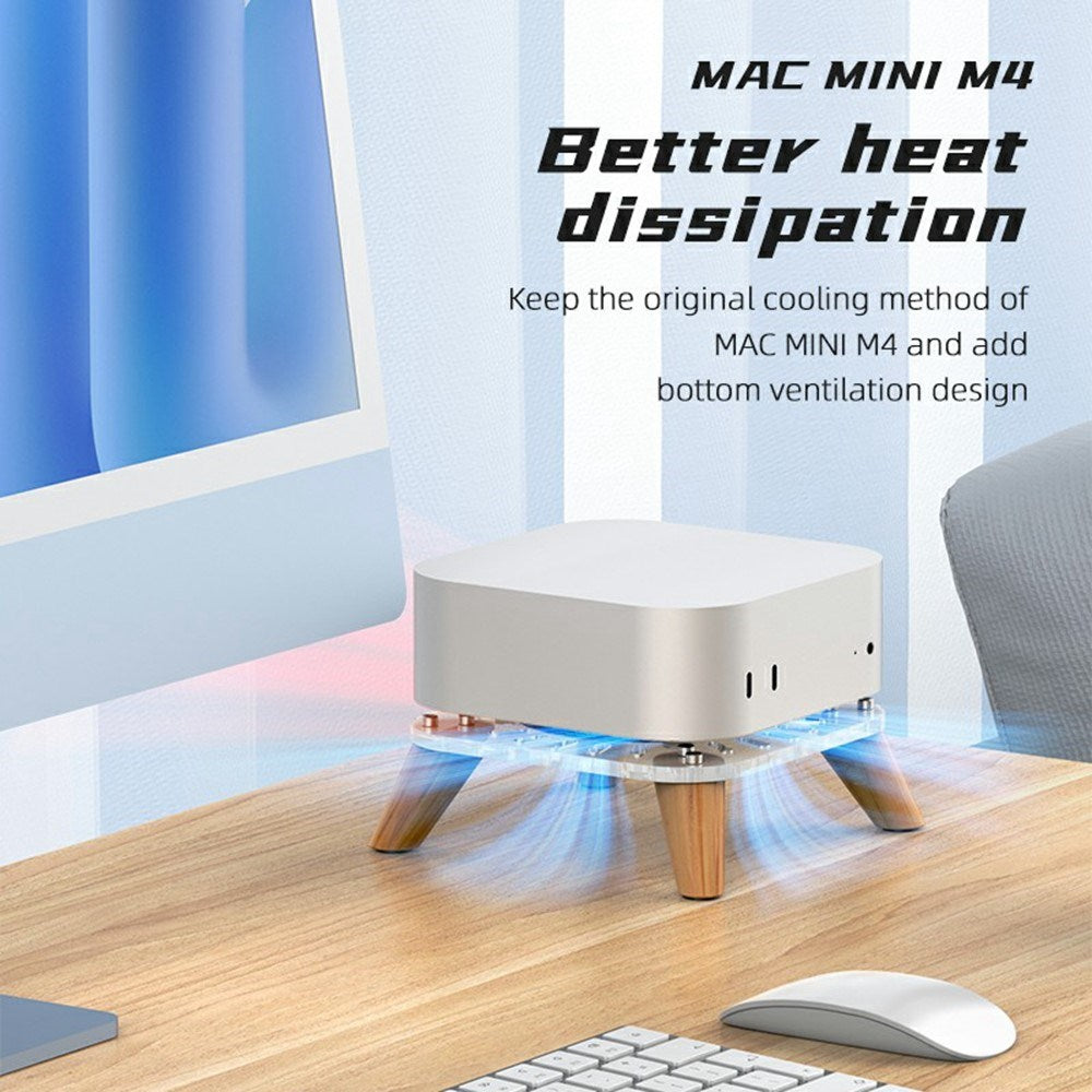 Mac Mini M4 / M4 Pro Stand - Transparent / Wood