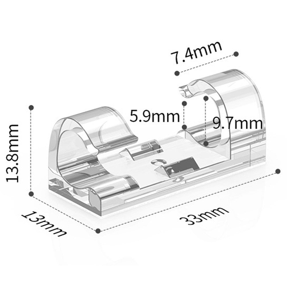 CableCreation Double-adhesive Cable Holder - Large - 50 pcs - Transparent