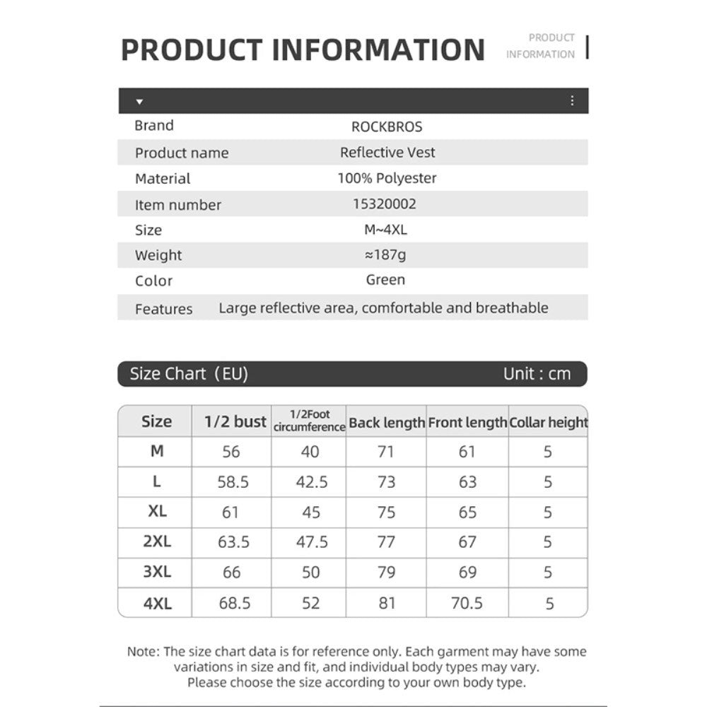 Reflective Vest - Size XL - Yellow