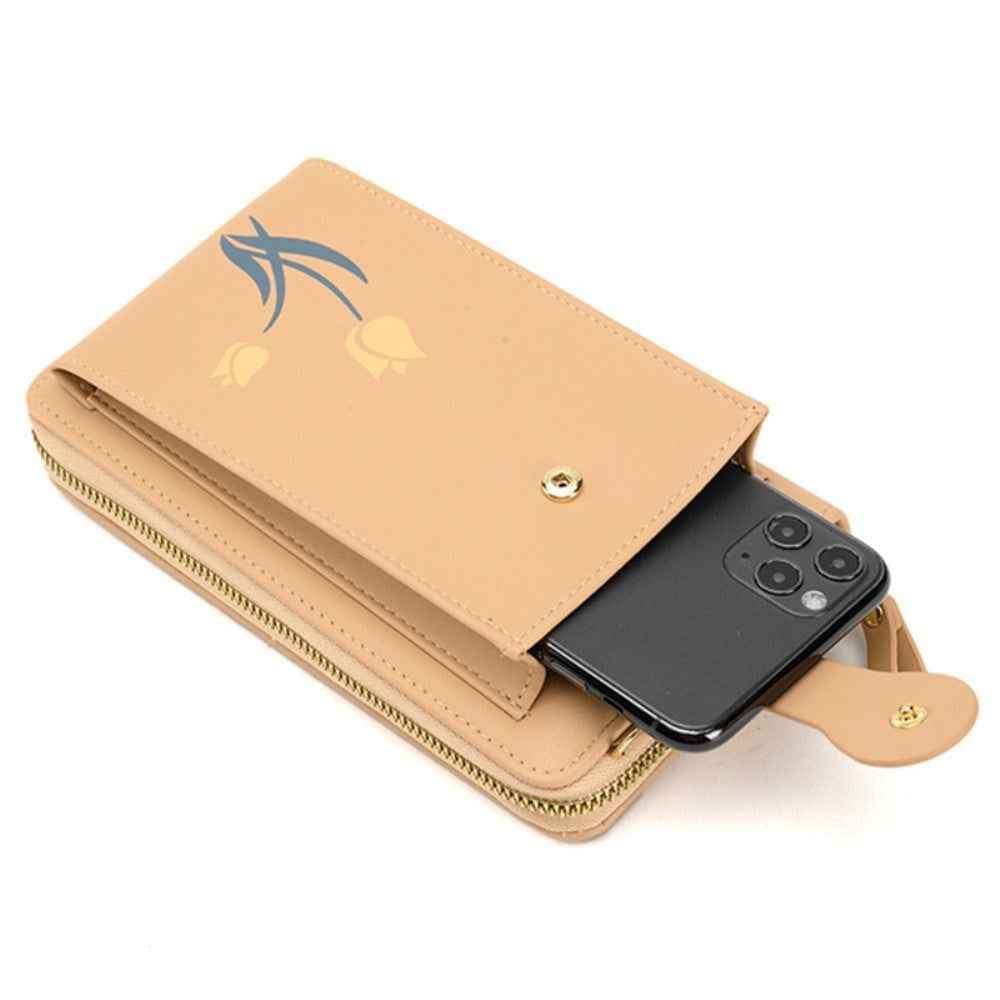 Universal Leather Clutch w. Shoulder Strap (160 x 80 mm) - Blue