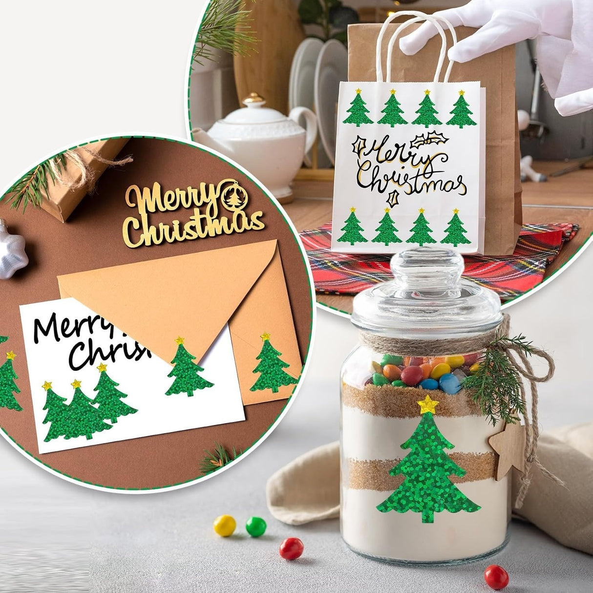 Roll of 500 x Stickers - Christmas Tree