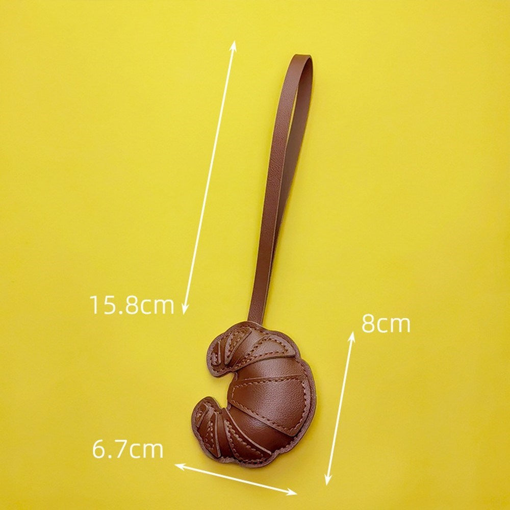 Bag Charm - Croissant in Faux Leather - Light Brown