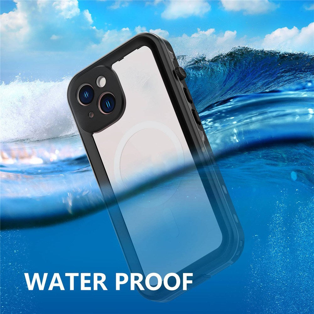 iPhone 14 Redpepper IP68 Waterproof Case - MagSafe Compatible - Black / Transparent