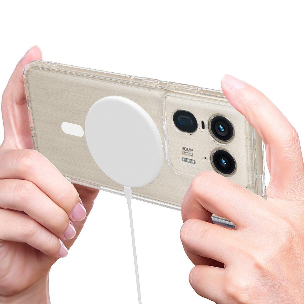 EIDERWOOD Motorola Edge 50 Ultra Hybrid Plastic Case - MagSafe Compatible - Transparent / White