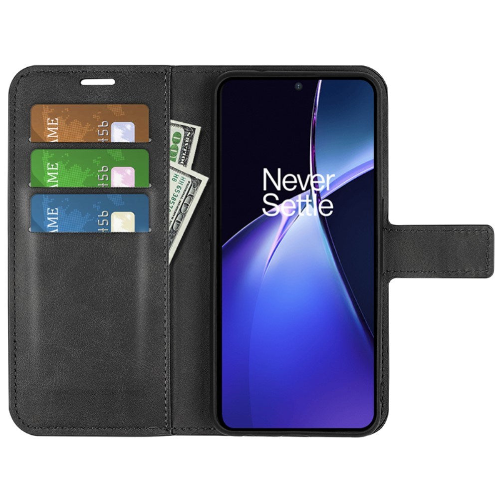 EIDERWOOD OnePlus Nord CE4 Lite (5G) Leather Flip Case w. Card Holder & Magnetic Closure - Black