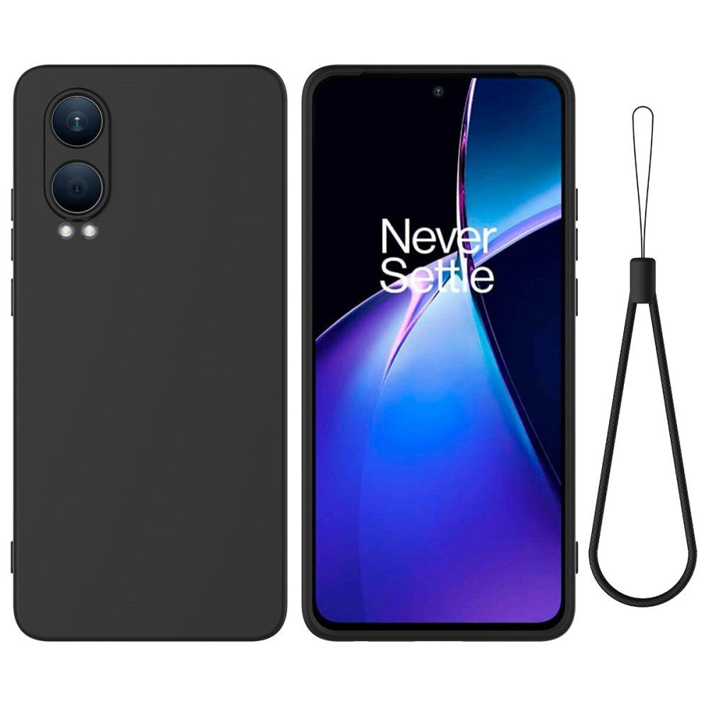 EIDERWOOD OnePlus Nord CE4 Lite (5G) Liquid Silicone Case w. Strap - Black