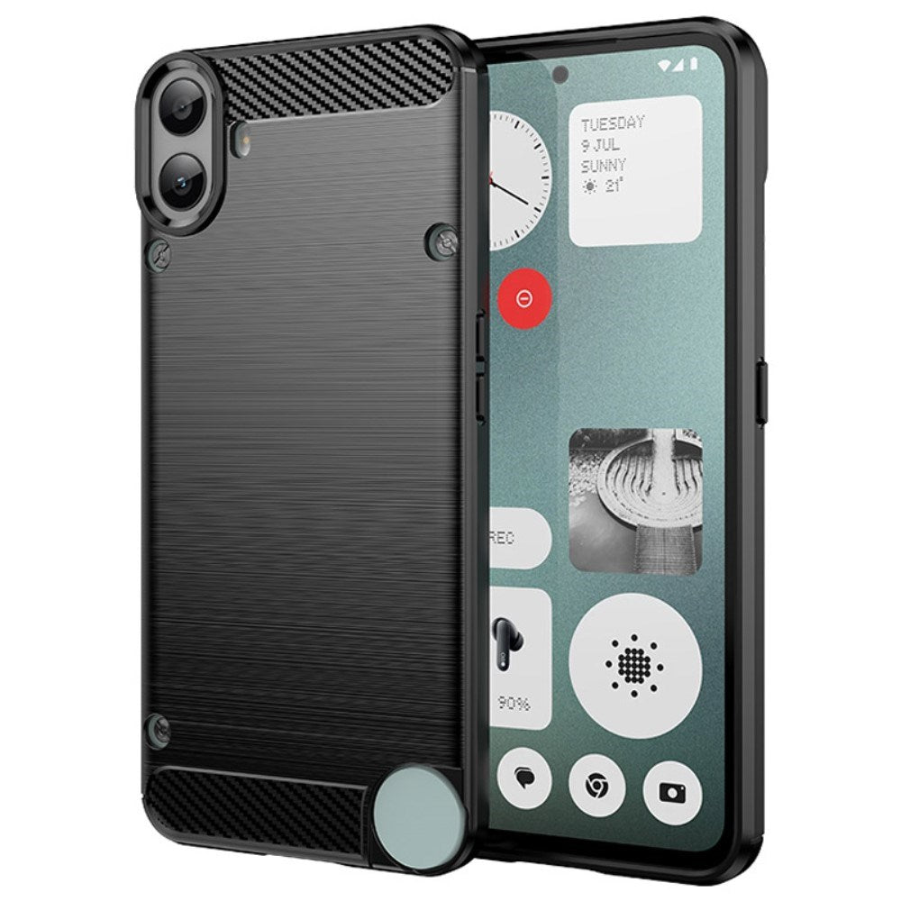 EIDERWOOD Nothing CMF Phone 1 Brushed Carbon Fiber Flexible Plastic Case - Black