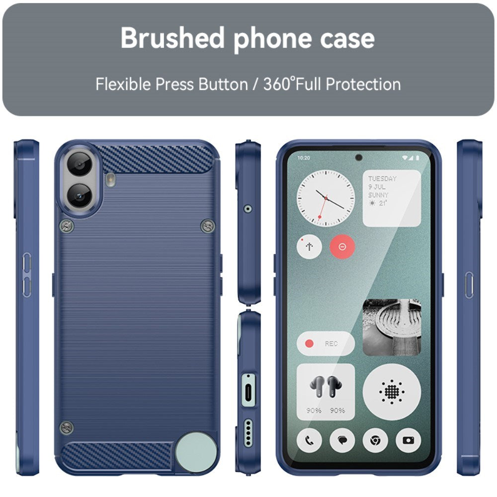 EIDERWOOD Nothing CMF Phone 1 Brushed Carbon Fiber Flexible Plastic Case - Blue
