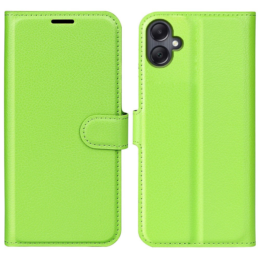 EIDERWOOD Samsung Galaxy A06 Litchi Leather Flip Case w. Wallet - Green