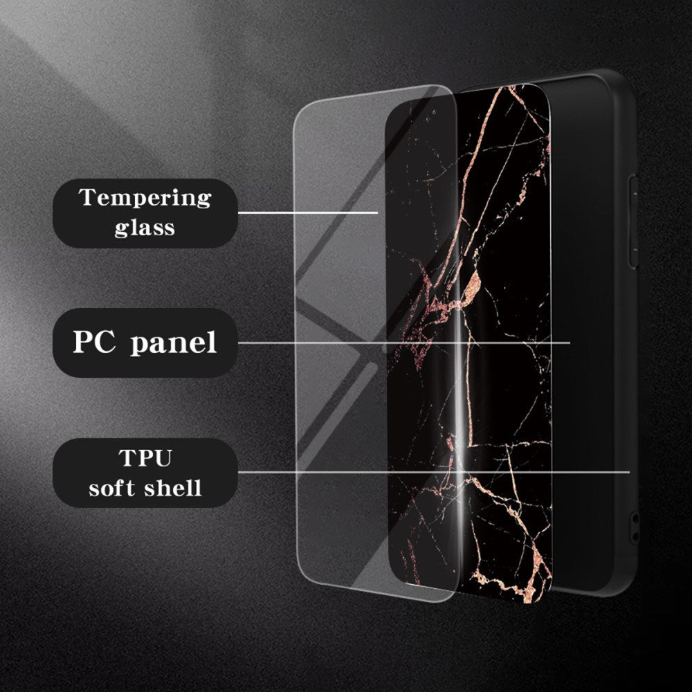 EIDERWOOD iPhone 16 Pro Max Case with Glass Back - Black Marble