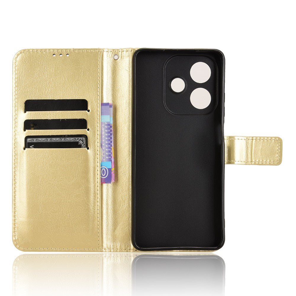 EIDERWOOD Oppo A60 / A40M / A40 Faux Leather Flip Case with Strap - Gold