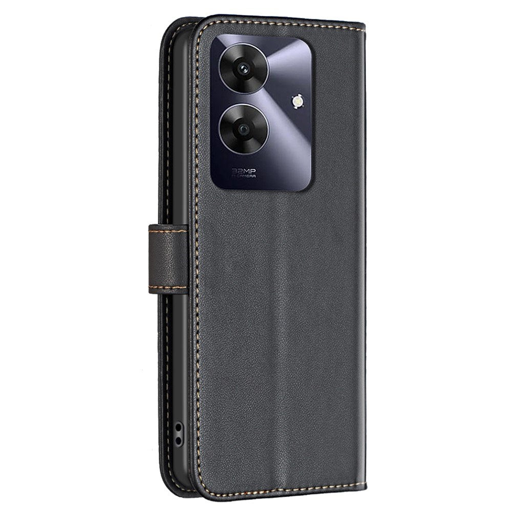 Realme Note 60 / 60x (4G) / C63 (4G) / C61 (4G) Faux Leather Case with Stand Function & Card Holder - Black