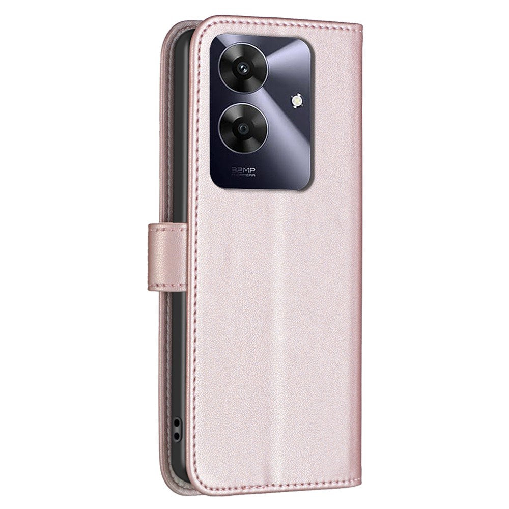 Realme Note 60 / 60x (4G) / C63 (4G) / C61 (4G) Faux Leather Case with Stand Function & Card Holder - Rose Gold