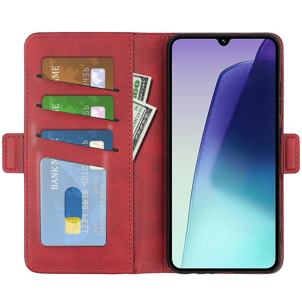 EIDERWOOD Xiaomi Redmi 14C / Poco C75 Faux Leather Flip Case with Cardholder & Stand Function - Red