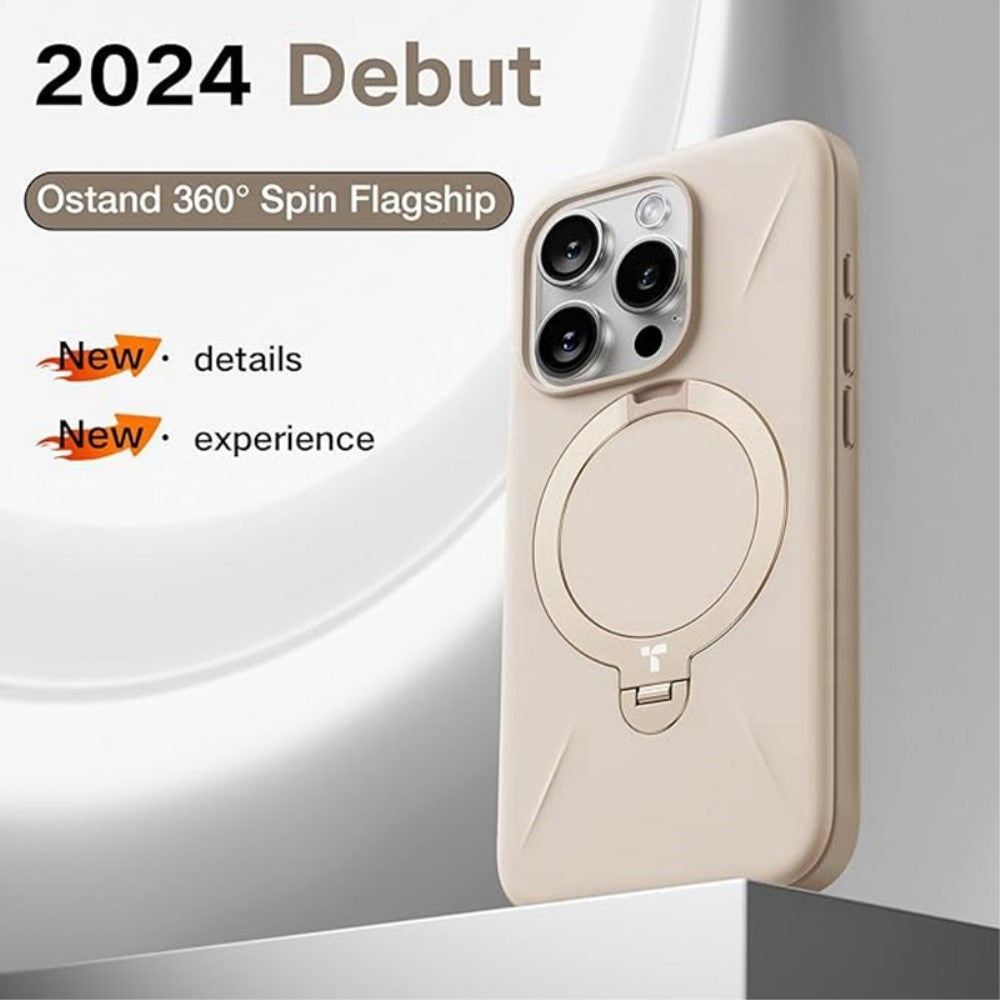 TORRAS iPhone 16 Pro Flexible Plastic Case with Ring Kickstand - MagSafe Compatible - White