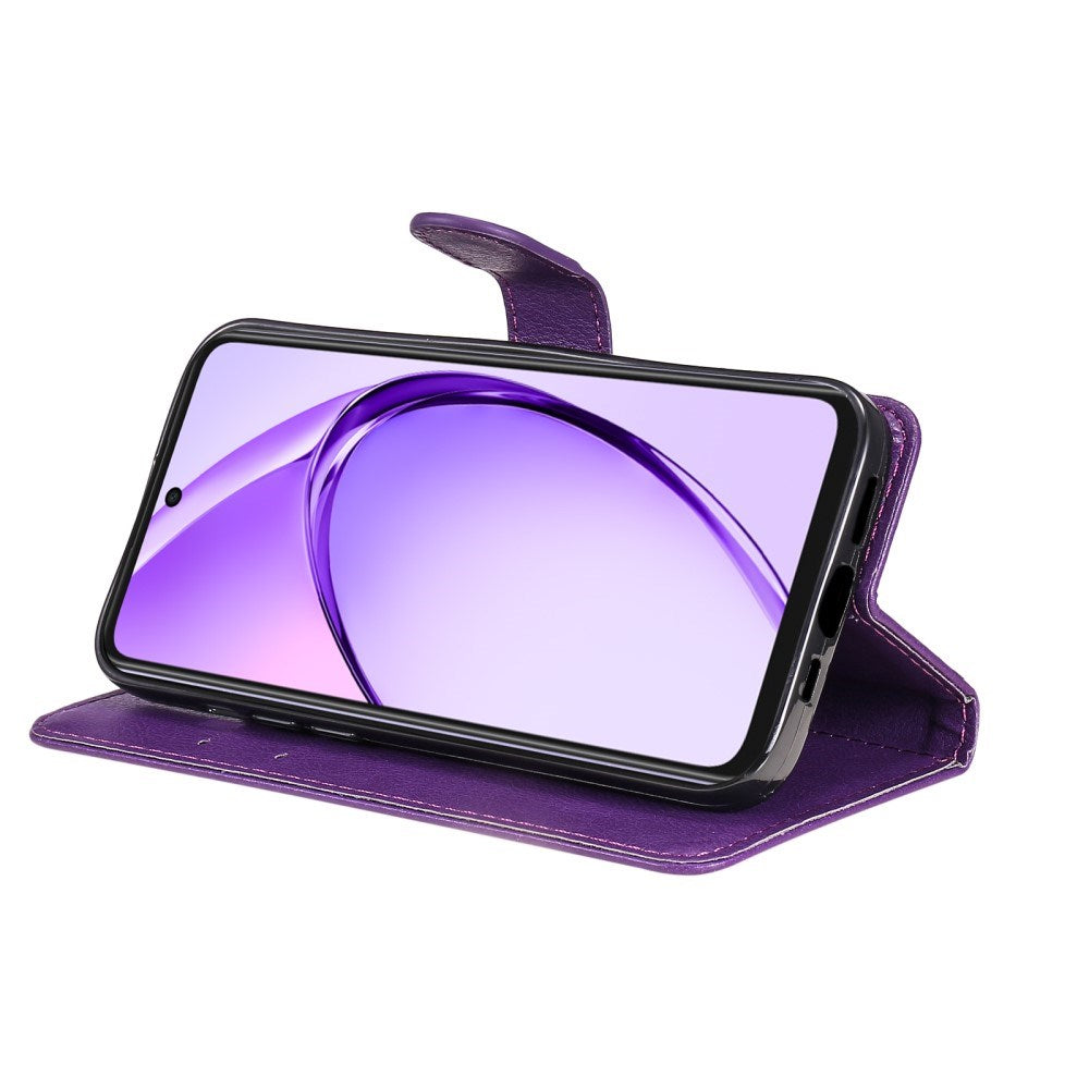 EIDERWOOD Oppo A60 / A40m / A40 Faux Leather Flip Case with Strap - Purple