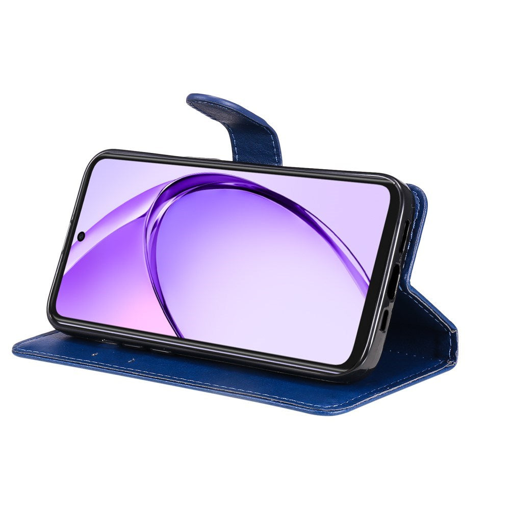 EIDERWOOD Oppo A60 / A40m / A40 Faux Leather Flip Case with Strap - Blue