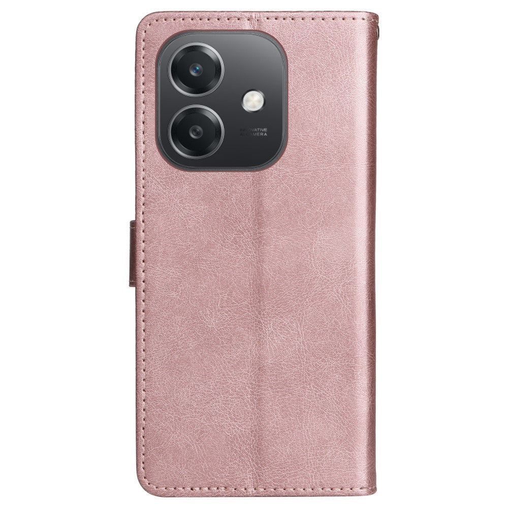 EIDERWOOD Oppo A60 / A40m / A40 Faux Leather Flip Case with Strap - Rose Gold