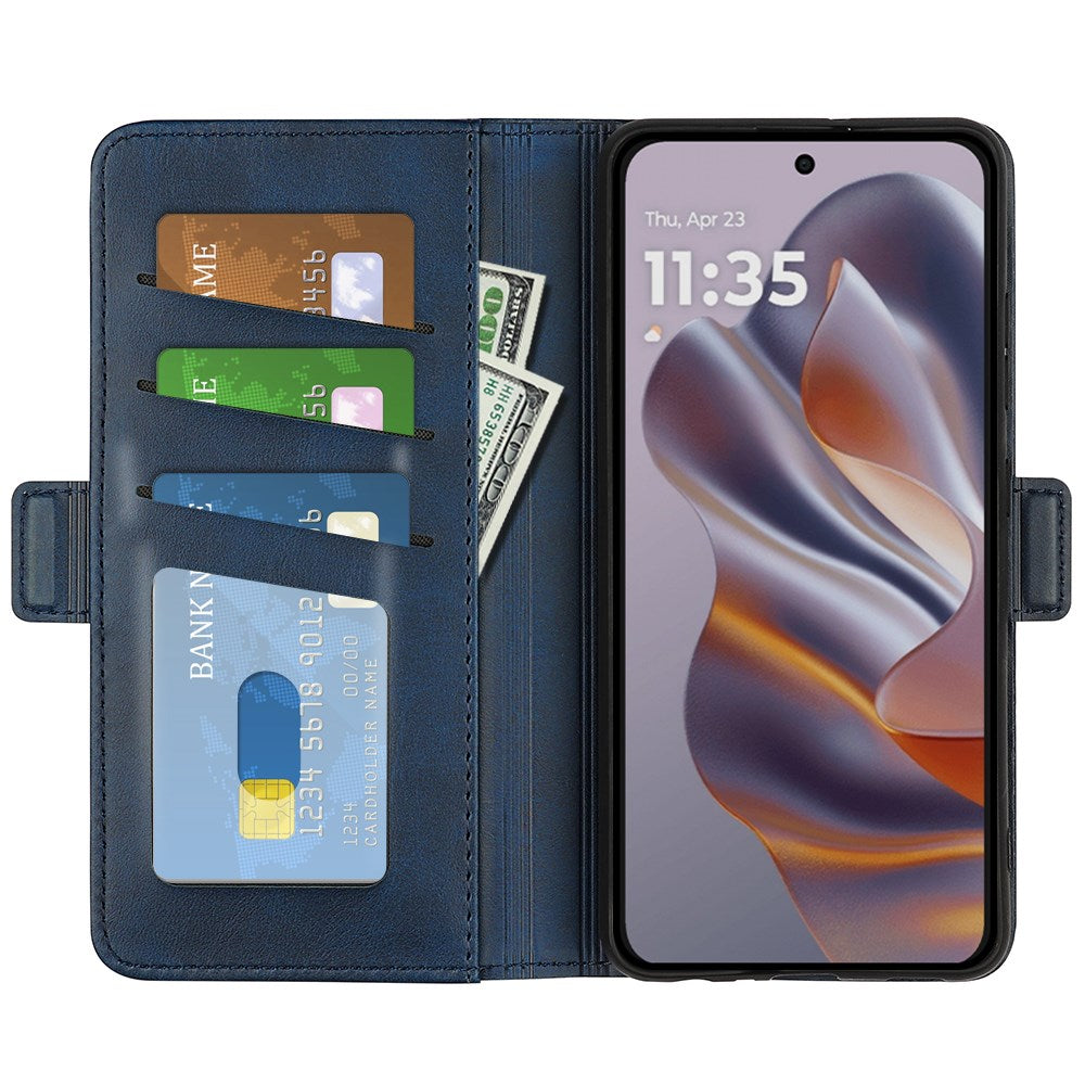 EIDERWOOD Motorola Edge 50 Neo Wallet Flip Case in Leather with Wallet - Dark Blue