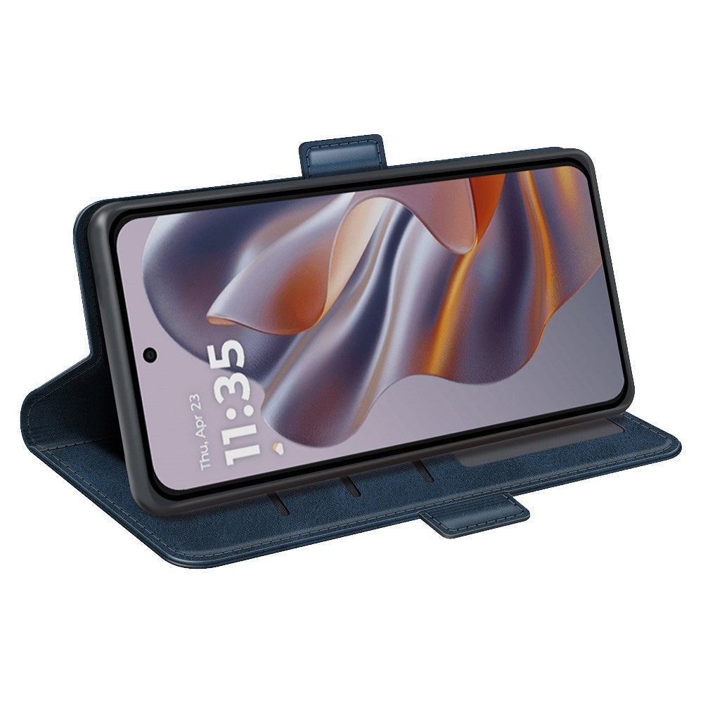 EIDERWOOD Motorola Edge 50 Neo Wallet Flip Case in Leather with Wallet - Dark Blue